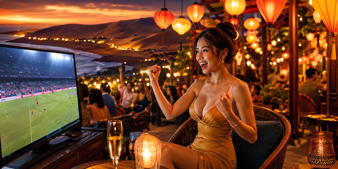 Chợ đêm Hội An với người dùng kiểm tra thông tin cá cược thể thao và ưu đãi trên điện thoại